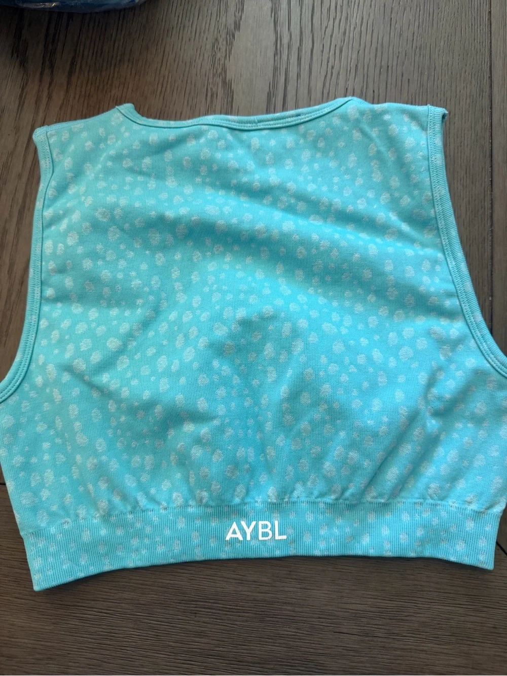 AYBL Aqua Floral Crop Sports Bra Sz M